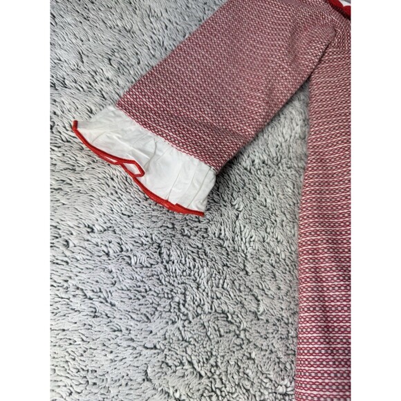 Foque 24m Girls Red White Holiday Dress High End Spanish Ruffle Pleat Embroidery - Picture 6 of 11